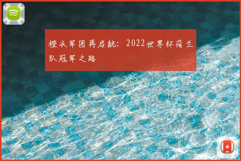 橙衣军团再启航：2022世界杯荷兰队冠军之路